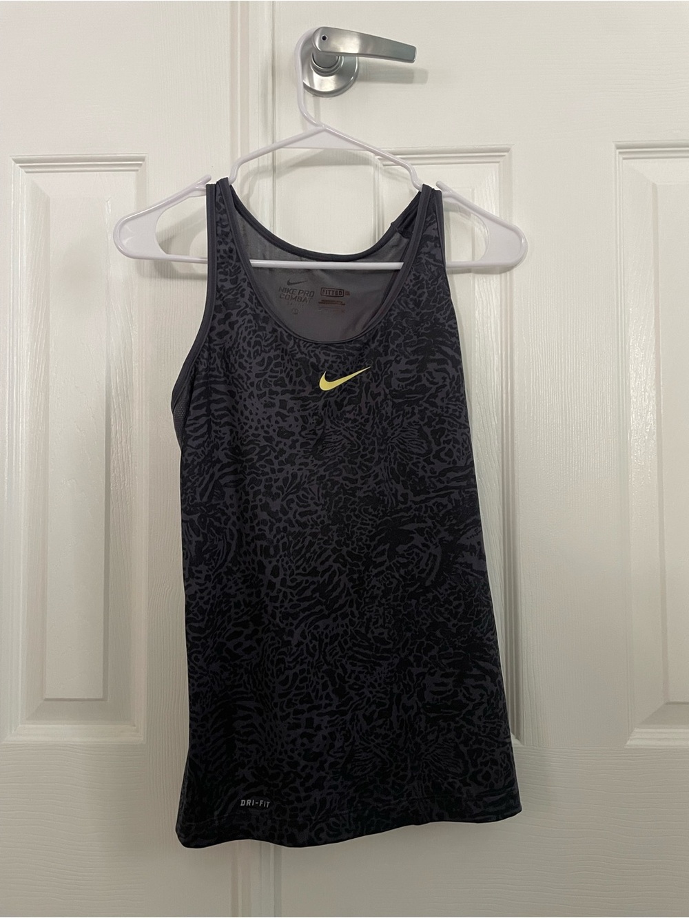 Nike Pro Combat Patterned Dri-FIT Tank with Lime Green Accent